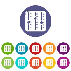 Poster - Sound mixer icons color set vector for any web design on white background