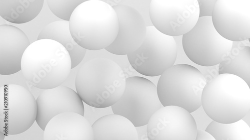 3d bubbles. Spheres background. Abstract wallpaper. Flying geometric shapes. Trendy modern illustration. 3d rendering. Falling abstract balls. Colorful poster backdrop. Minimal style. © ADELART