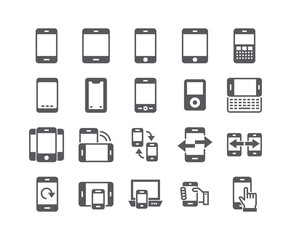 Simple flat high quality vector icon set,Various Mobile Phone style and synchronization, touch, rotation.48x48 Pixel Perfect.