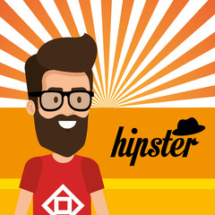 Wall Mural - man style hipster character vector illustration design