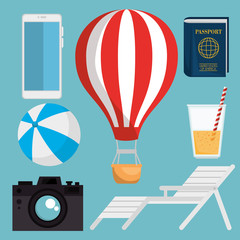 Poster - summer holidays set icons vector illustration design