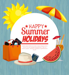 Poster - summer holidays set icons vector illustration design