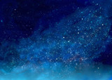 Fototapeta Kosmos - キラキラ輝く美しくて幻想的な星空の景色の背景グラフィック
