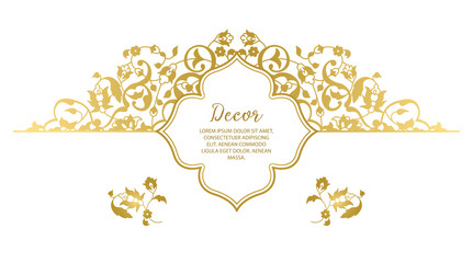 Vector gold ornamental decorative frame.