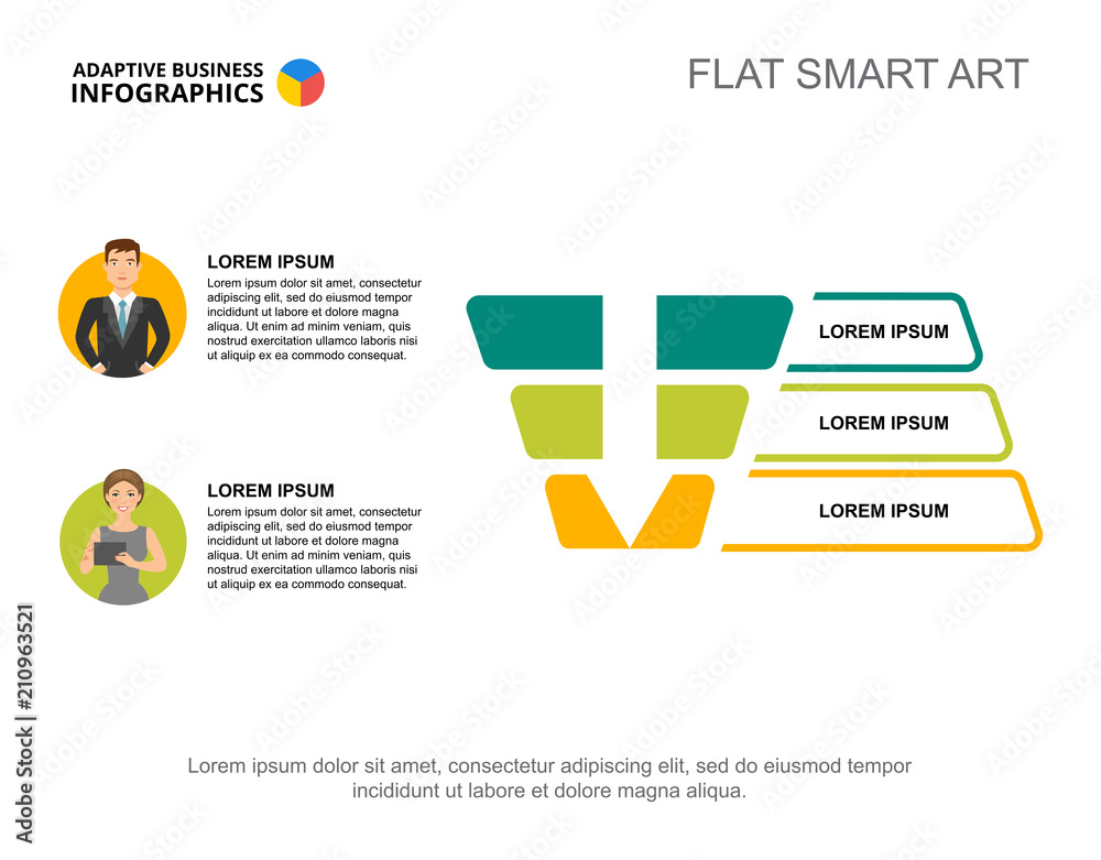 Two points process chart template for presentation. Vector illustration ...