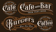 © Harry Kasyanov - Set of vintage lettering illustrations of catering.