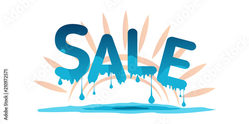 Sale Banner Background Sticker Blue And Orange Colors Banner