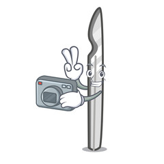 Sticker - Photographer scalpel mascot cartoon style