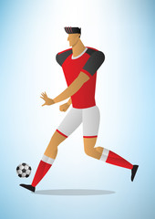 Wall Mural - Abstract vector illustration of football player in action the ball