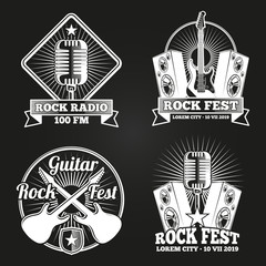 Poster - Music festival banners set. Rock music fest emblems