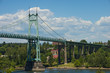 Portland Oregon St. Johns Historic Art Deco Green Bridge over the Williamette River