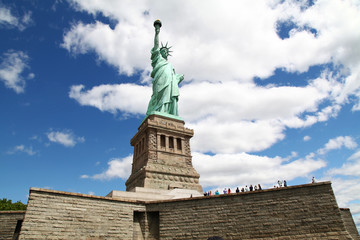 New york,USA-JUNE 15,2018:People travel at Statue of liberty in New York ,USA