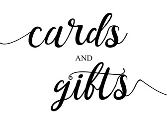 cards & gifts table sign