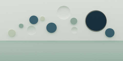 Wall Mural - Abstract round shape on minimal background. Closeup of geometric form. 3D rendering.