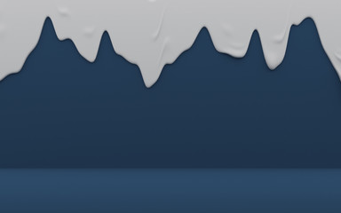 Poster - Abstract of melt liquid on a wall background, minimal concept, 3D rendering