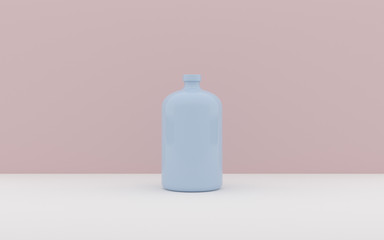 Aufkleber - Mock-up of colored bottle on minimal background, 3D rendering