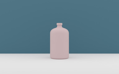 Aufkleber - Mock-up of colored bottle on minimal background, 3D rendering