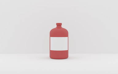Aufkleber - Mock-up of colored bottle on minimal background, 3D rendering