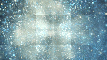 Abstract Glittering Geometric Texture With Blue And White Pixels. Fantasy Fractal Design. Digital Art. 3D Rendering.