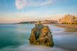 Sunset view of the grande beach in Biarritz, France