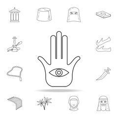 Poster - palm and hand icon. Detailed set of Arab culture icons. Premium graphic design. One of the collection icons for websites, web design, mobile app