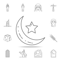 Poster - crescent moon and star icon. Detailed set of Arab culture icons. Premium graphic design. One of the collection icons for websites, web design, mobile app