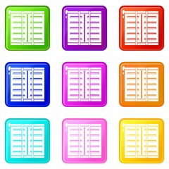 Poster - Jalousie icons of 9 color set isolated vector illustration