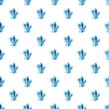 Blue Crystals Pattern Seamless Repeat In Cartoon Style Vector Illustration