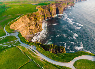 world famous cliffs of moher, one of the most popular tourist destinations in ireland.