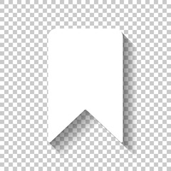 Poster - simple bookmark icon. White icon with shadow on transparent back