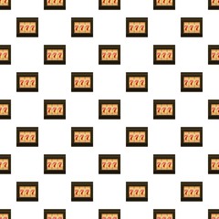 Poster - Slot machine with three sevens pattern seamless repeat in cartoon style vector illustration