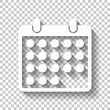 © fokas.pokas - simple calendar icon. White icon with shadow on transparent back
