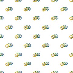 Poster - Colorful casino tokens pattern seamless repeat in cartoon style vector illustration