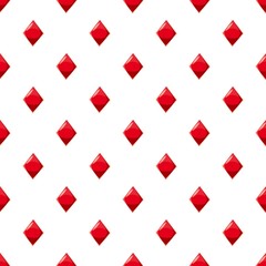 Poster - Diamond suit plying card pattern seamless repeat in cartoon style vector illustration