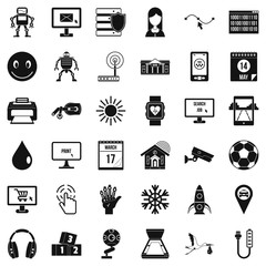Poster - App icons set. Simple style of 36 app vector icons for web isolated on white background
