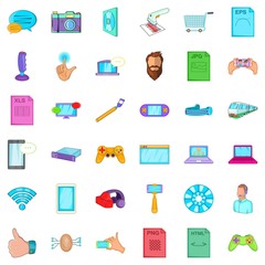 Poster - Business app icons set. Cartoon style of 36 business app vector icons for web isolated on white background