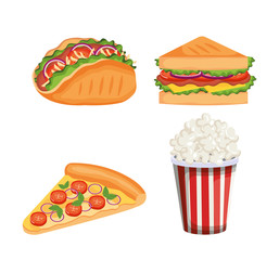 Poster - delicious fast food icons vector illustration design