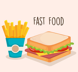 Canvas Print - delicious fast food icons vector illustration design