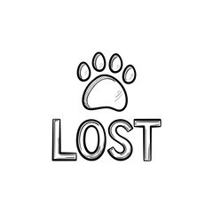 Canvas Print - Lost dog hand drawn outline doodle icon