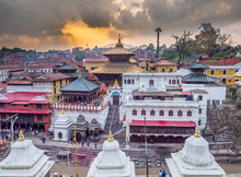 View At Pashupatinath Main Complex During The Sunset