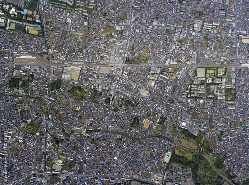 Plakat Obwód Kokubunji / prawdziwy widok z góry, fotografia lotnicza, 2015 · 5 zdjęć