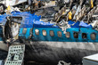 Fuselage of crashed 747 airplane after accident