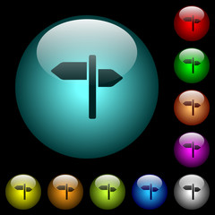 Poster - Signpost icons in color illuminated glass buttons