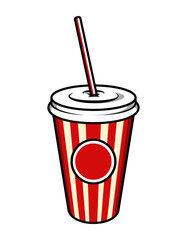 Wall Mural - Vintage colorful cinema soda cup template