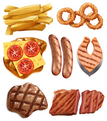 Wall Mural - A Set of Western Food