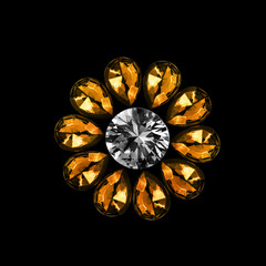 Sticker - Crystal flower isolated