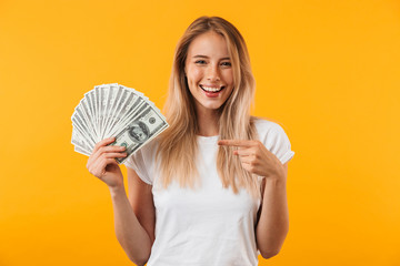 portrait of a smiling young blonde girl