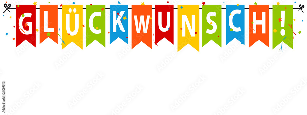 German Congratulation! Banner, Background - Vector Party Flags With ...