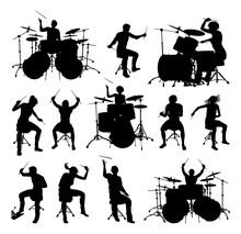 Silhouettes Drummers