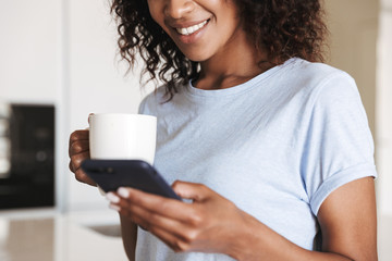 Sticker - Cropped image of smiling african woman